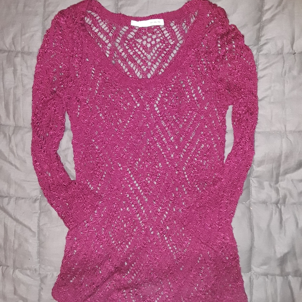 Womens XS Maurices Maroon Thin Sweater